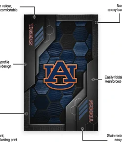 Alternative view of Auburn Tigers Rug - Hexagonal Grid Pattern Navy Blue