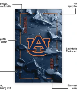 Alternative view of Auburn Tigers Rug - Cracked Surface Design Navy Blue