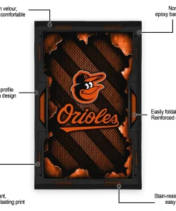 Alternative view of Baltimore Orioles Rug - Torn Mesh Orange