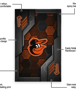 Alternative view of Baltimore Orioles Rug - Hexagonal Grid Pattern Orange