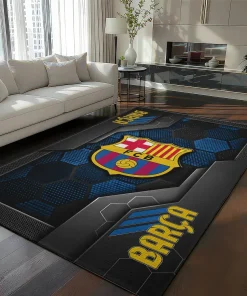 Barcelona Rug - Hexagonal Grid Pattern Blue