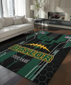 Baylor Bears Rug - Custom Football Laces Green