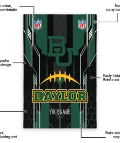 Alternative view of Baylor Bears Rug - Custom Football Laces Green