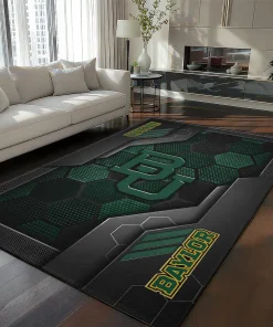 Baylor Bears Rug - Hexagonal Grid Pattern Green