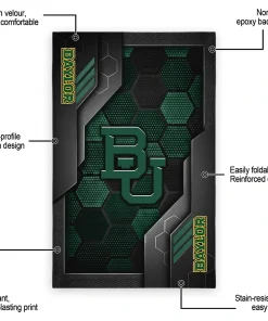 Alternative view of Baylor Bears Rug - Hexagonal Grid Pattern Green