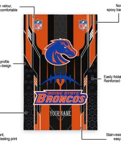 Alternative view of Boise State Broncos Rug - Customized Football Laces Orange