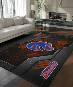 Boise State Broncos Rug - Hexagonal Grid Pattern Orange