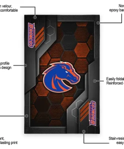 Alternative view of Boise State Broncos Rug - Hexagonal Grid Pattern Orange