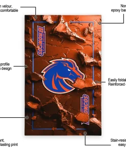Alternative view of Boise State Broncos Rug - Cracked Surface Design Orange