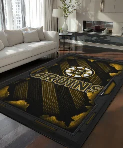 Boston Bruins Rug - Torn Mesh Gold