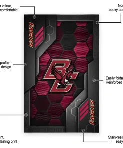 Alternative view of Boston College Eagles Rug - Hexagonal Grid Pattern Maroon