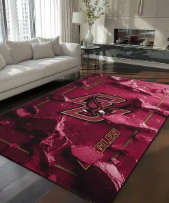 Boston College Eagles Rug - Cracked Surface Design Maroon