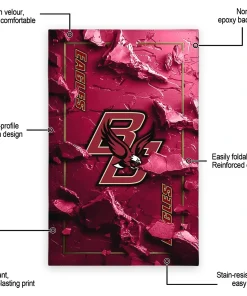 Alternative view of Boston College Eagles Rug - Cracked Surface Design Maroon