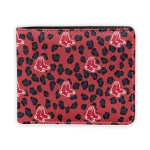 Boston Red Sox Wallet - Leopard Texture Red
