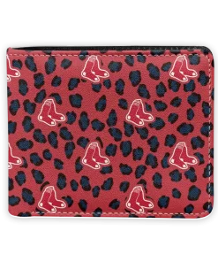 Boston Red Sox Wallet - Leopard Texture Red