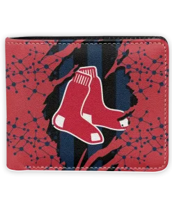 Boston Red Sox Wallet - Torn Stripe Chaos Red Black