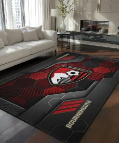 Bournemouth Rug - Hexagonal Grid Pattern Red