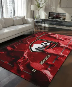 Bournemouth Rug - Cracked Surface Design Red