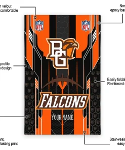 Alternative view of Bowling Green Falcons Rug - Customized Football Laces Orange