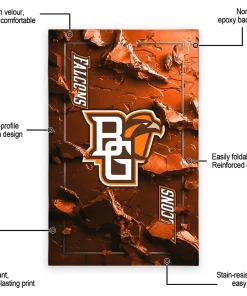 Alternative view of Bowling Green Falcons Rug - Cracked Surface Design Orange