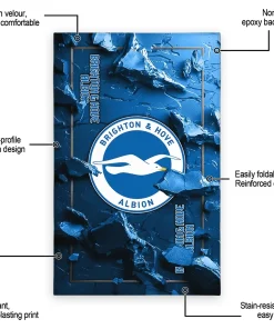 Alternative view of Brighton & Hove Albion Rug - Cracked Surface Design Blue
