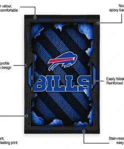 Alternative view of Buffalo Bills Rug - Torn Mesh Blue