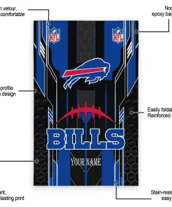 Alternative view of Buffalo Bills Rug - Customized Football Laces Blue