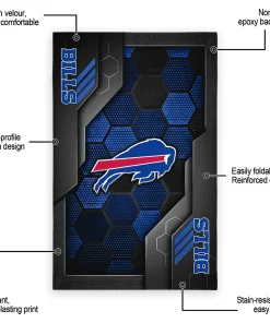 Alternative view of Buffalo Bills Rug - Hexagonal Grid Pattern Blue
