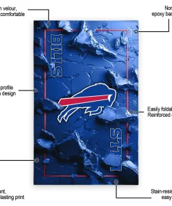 Alternative view of Buffalo Bills Rug - Cracked Surface Design Blue