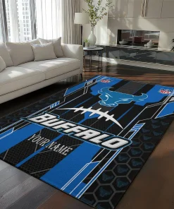 Buffalo Bulls Rug - Custom Football Laces Royal Blue