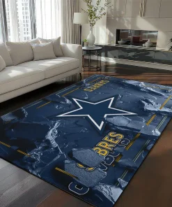 Buffalo Sabres Rug - Cracked Surface Design Navy Blue