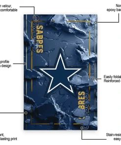 Alternative view of Buffalo Sabres Rug - Cracked Surface Design Navy Blue