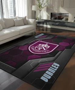 Burnley Rug - Hexagonal Grid Pattern Burgundy