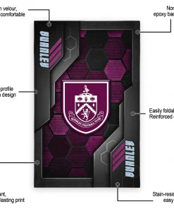 Alternative view of Burnley Rug - Hexagonal Grid Pattern Burgundy