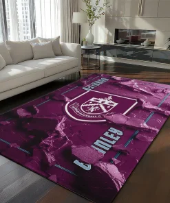 Burnley Rug - Cracked Surface Design Burgundy