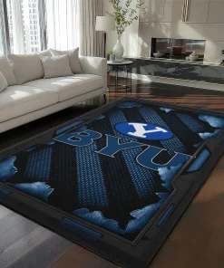 BYU Cougars Rug - Torn Mesh Blue