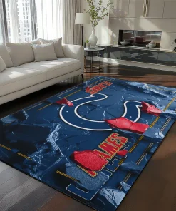 Calgary Flames Rug - Cracked Surface Design Red