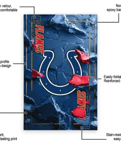 Alternative view of Calgary Flames Rug - Cracked Surface Design Red