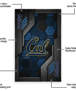 Alternative view of California Golden Bears Rug - Hexagonal Grid Pattern Blue