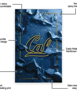 Alternative view of California Golden Bears Rug - Cracked Surface Design Blue