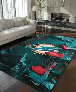 Carolina Hurricanes Rug - Cracked Surface Design Red