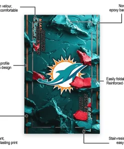 Alternative view of Carolina Hurricanes Rug - Cracked Surface Design Red