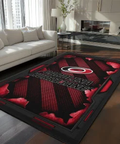Carolina Hurricanes Rug - Torn Mesh Red