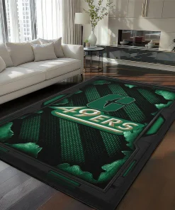 Charlotte 49ers Rug - Torn Mesh Green