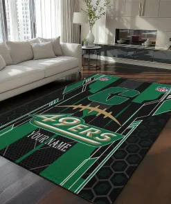 Charlotte 49ers Rug - Customized Football Laces Green