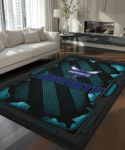 Charlotte Hornets Rug - Torn Mesh Teal