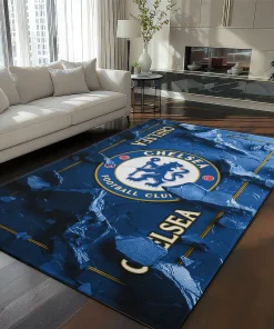 Chelsea Rug - Cracked Surface Design Royal Blue