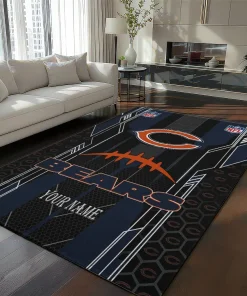 Chicago Bears Rug - Custom Football Laces Blue