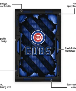 Alternative view of Chicago Cubs Rug - Torn Mesh Blue