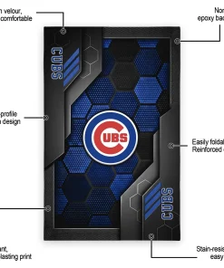 Alternative view of Chicago Cubs Rug - Hexagonal Grid Pattern Blue